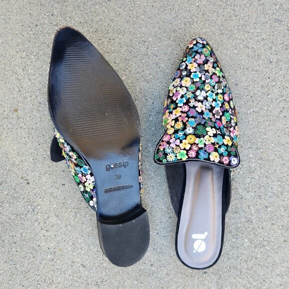 GOSSIP Indian Sequin Floral Mules - Picture 9 of 9